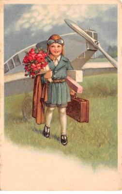 Illustrators - No. 70597 - Girl In Pilot Outfit Charged With Cad