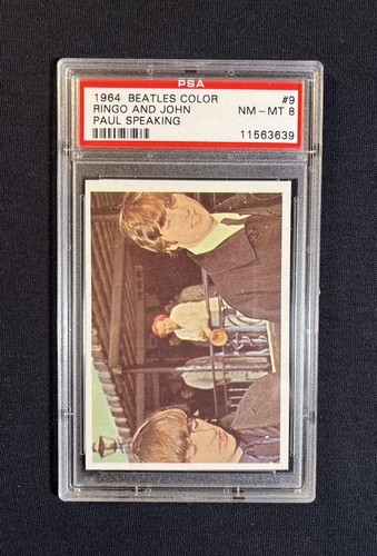 1964 Topps Beatles Color #9 PSA 8 NM Mint John Lennon Ringo Starr Paul Speaking - Picture 5 of 6