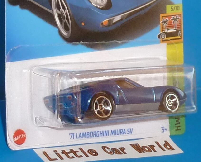 2022 HOT WHEELS '71 Lamborghini Miura SV Blue Col. #202/250 HW EXOTICS 5/10 NIP - Image 4 of 4