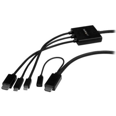 2m HDMI Adapter Cable - 4K 30Hz - USB C / HDMI / Mini DisplayPort to HDMI - D...