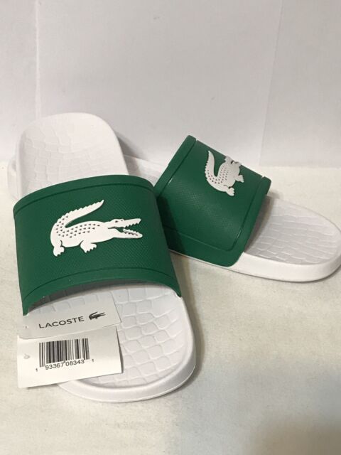 lacoste frasier deluxe slides white