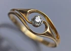 Vintage Art Deco Old Cut Lab Created Diamond 14K Yellow Gold Finish Gift Ring