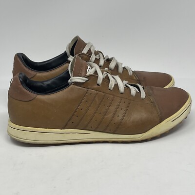 Adidas Adicross Golf Shoes Mens 10.5 Brown Leather Spikeless Lace Up  Golfing | eBay