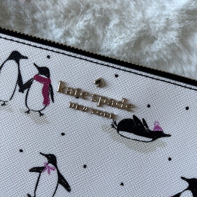 新品　タグ付き　Kate Spade ¥79,200 ファー タイ コート ケイトスペード ロングコート ツイード ラメ ファー ビジュー