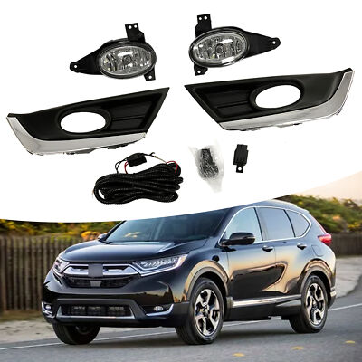 For 2017 2018 2019 Honda CR-V CRV Front Fog Lights Lamps w/Bulbs Switch Wiring