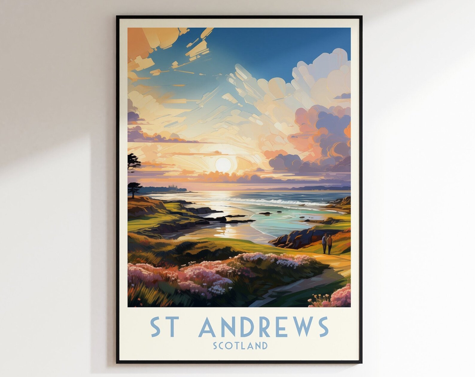 St Andrews Golf Course Print Scotland Golf Poster Home Decor Retro Wall Art