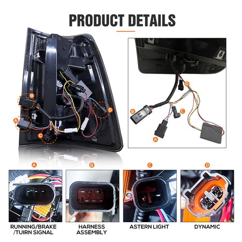 LED Tail Lights For Dodge Ram 1500 2009-2018 / Ram 2500 2013-2018 Assembly - Foto 5 di 8