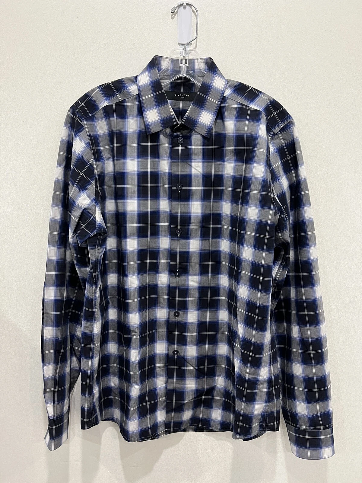 Abito uomo Givenchy Paris blu a quadri manica lunga