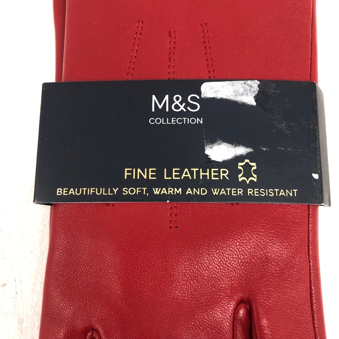 Marks and Spencer Gloves Womens Size M Red Leather RMF45CAP eBay