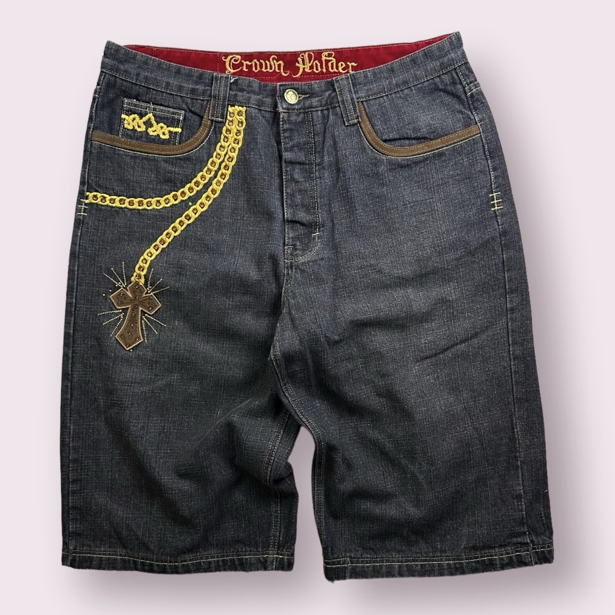 パンツ CROWN TAG BAGGY DENIM SHORTS CROWN TAG BAGGY DENIM SHORTS – BlackEyePatch