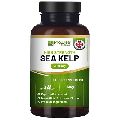 Seetang 2000mg 200 vegane Tabletten | Natürliche Jodquelle | Premium Inhaltsstoffe