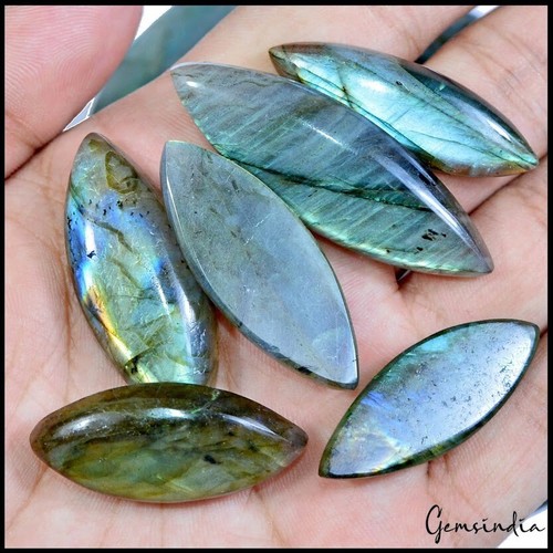 21 Pcs Natural Labradorite Multi Flash Marquise Cabochon Loose Gemstones~600 Cts - Picture 6 of 6