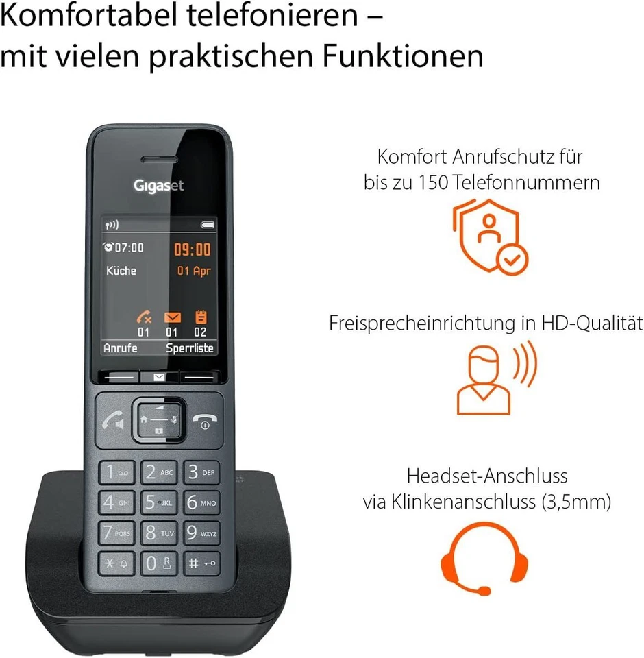 Gigaset Comfort 520 - Schnurloses DECT-Telefon - Elegantes Design - Brilliante A - Bild 3 von 4