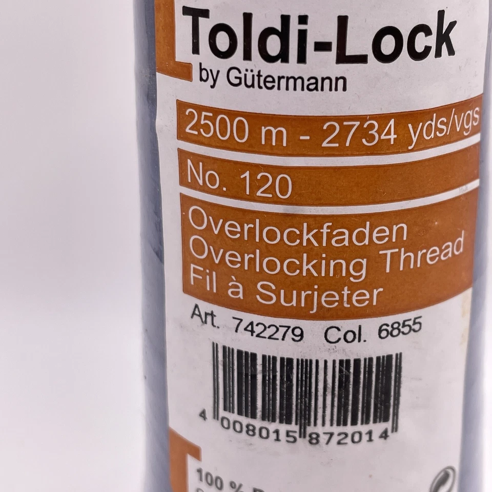 Overlocking Thread Toldi-Lock by Gutermann 2500m / 2734 Yards Navy Blue #6855 - Image 2 of 4
