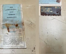 Original 1970 Chevrolet Impala New Vehicle Warranty with Protect-O-Plate Plan