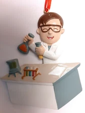 Lab Science Man Laboratory Tech Boy Male Ornament Technician Worker Holiday Gift