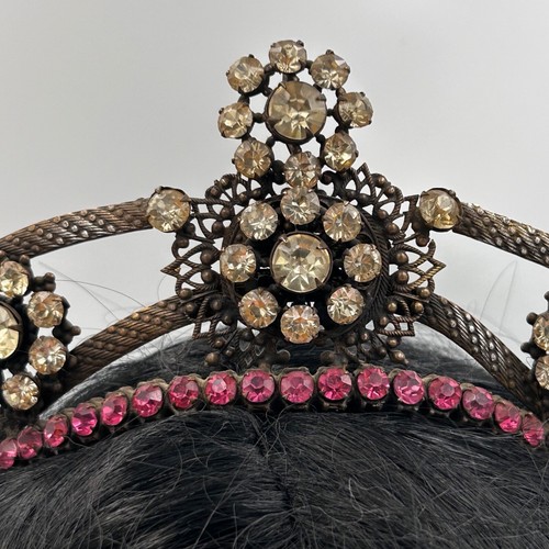 Vintage Diadem Kopfschmuck klar und rosa Paste evtl. Theaterstück - Bild 7 von 13