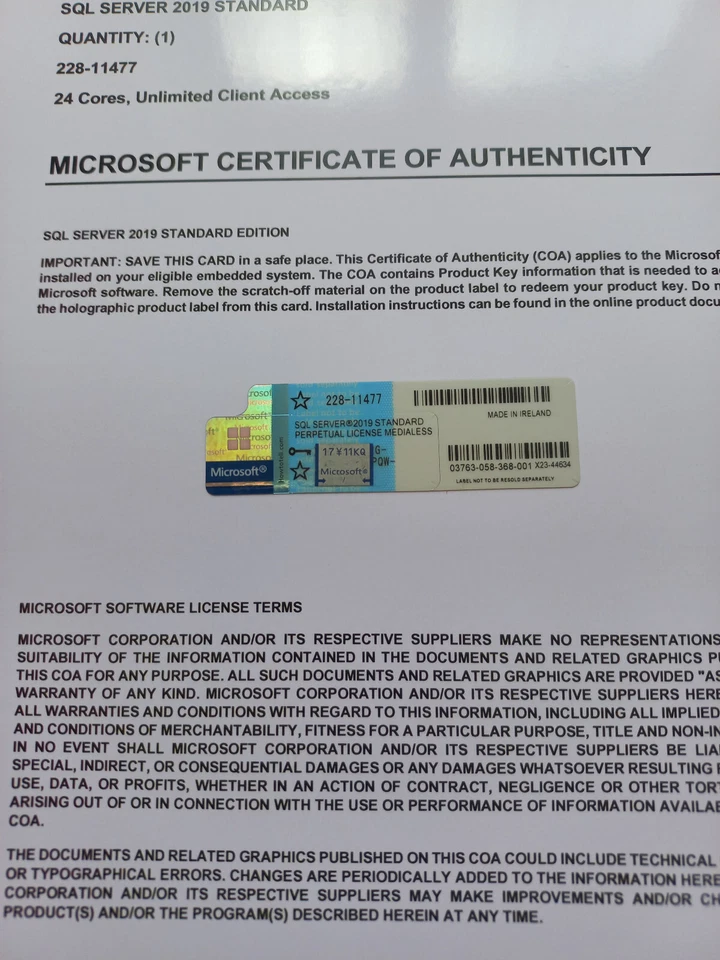 Microsoft SQL Server 2019 Standard 24 Core License unlimited User CALs 228-11477 - Image 3 of 4