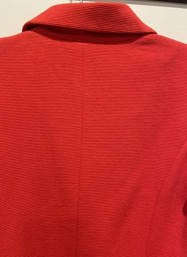 JEANSWEST Red Soft Feel Ribbed Lined One-Button Blazer Jacket - Size S - Picture 4 of 6