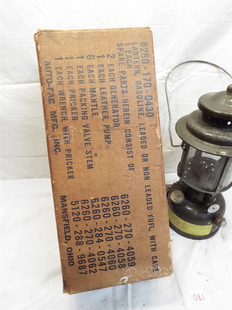 1967 AFM US Military Coleman Gas Camping Lantern in Box