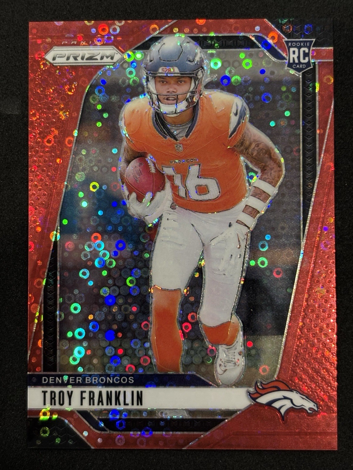 2024 Panini Prizm - Rookies Troy Franklin #393 Red No Huddle Prizm /75 (RC)