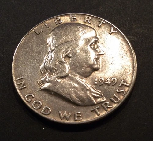 1949 P  Franklin Half Dollar - 90% Silver - EF Circulated - (WH-8b)