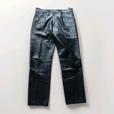 JOHN F. GEE  Herren Lederhose Jeansstyle Leder Hose Schwarz Gr. 50