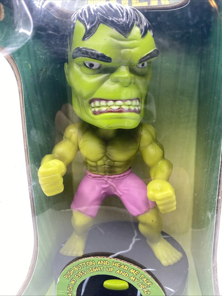 Marvel Way Out Toys 2003 Luces Sonidos Bobble Head 2003 El Increíble Hulk NUEVO Foto 2 de 4
