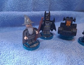LEGO Dimensions Minifigure & Toy Tag Lot &ndash; Batman Gandalf Wyldstyle Batmobile