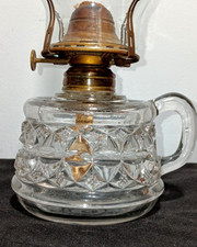 Antique Blown Glass Finger Oil Lamp Rough Pon...