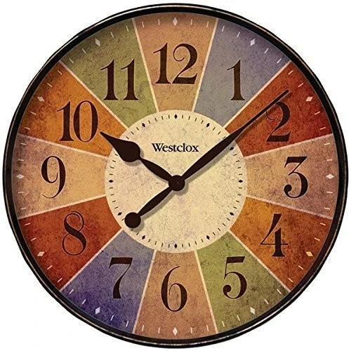 Westclox 32897 Wall Clock for Home Decor, Country Rustic Style, Bright and Co...