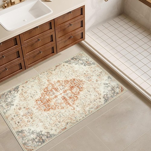 Area Rugs 2x3 Entryway Rug: Washable Boho 2'x3', Beige - Picture 3 of 8