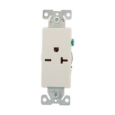 Eaton Wiring Devices 6450W - Recp Deco Single 20A250V 2P3W B/Swire WH - 1EA
