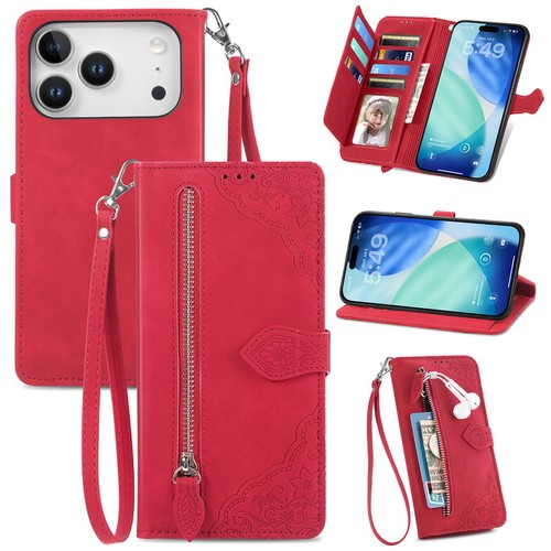 For iPhone 17 16 Pro Max 15 14 13 12 Wrist rope TPU Card with zipper Case Cover - Picture 23 of 23