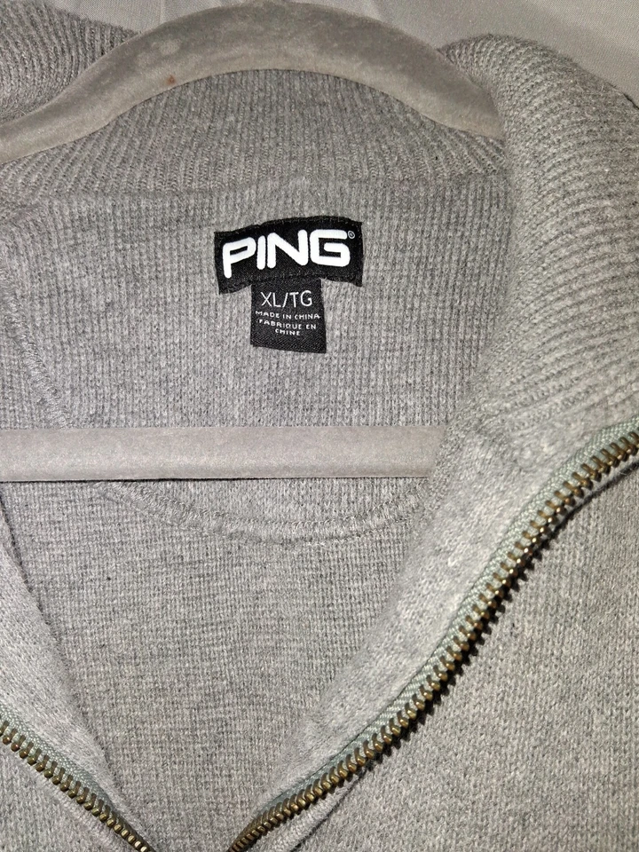 Suéter Ping Para Hombre XL Gris 1/4 Cremallera Foto 3 de 3