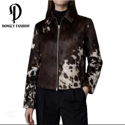 Genuine Hair-on-Cowhide Leather Jacket