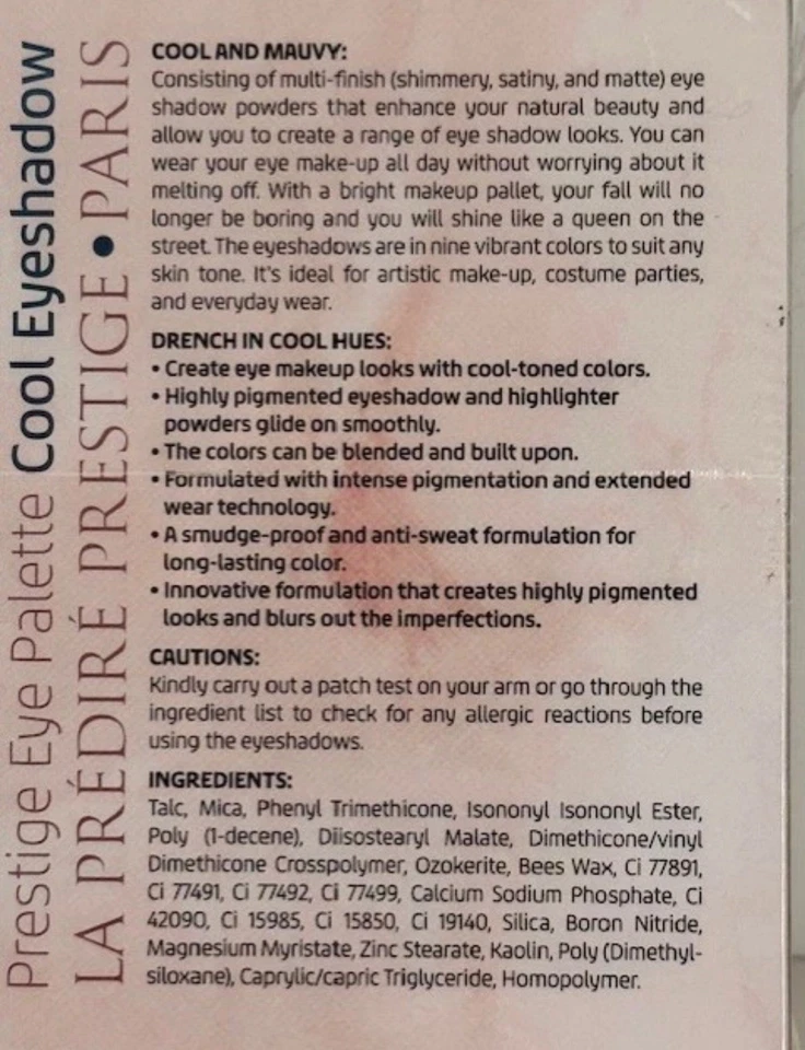 Les Couleurs De Monaco Prestige Eye Palette Cool Eyeshadow Fall Colors Sealed - Image 2 of 4