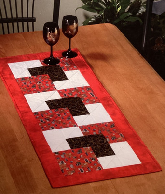 PATTERN CARD Fat Quarter Block Quilt Table Runner NEW Dragonfly Fiberart EASY