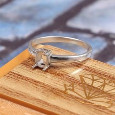 Semi Mount Ring Stone Setting Size 6x4 MM Oval Shape 925 Sterling Silver Ring