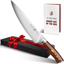 TUO Chef Knife, 8 inch Sharp Kitchen Knife  Pakkawood Handle, High Carbon Steel.