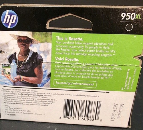 HP Genuine Ink Cartridge HP 950XL Black 11/2022 NEW - Zdjęcie 5 z 7