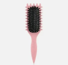 Women's Hollow Curly Hair Comb Anti-Static Scalp Massage Fluffy Hair Brush Pink