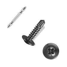 300 PCS 8 x 3/4 Sheet Metal Screws 410 Stainless Steel Self Drilling Black