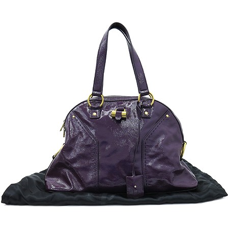 YSL 156464 Muse Purple Patent L Size Tote Bag