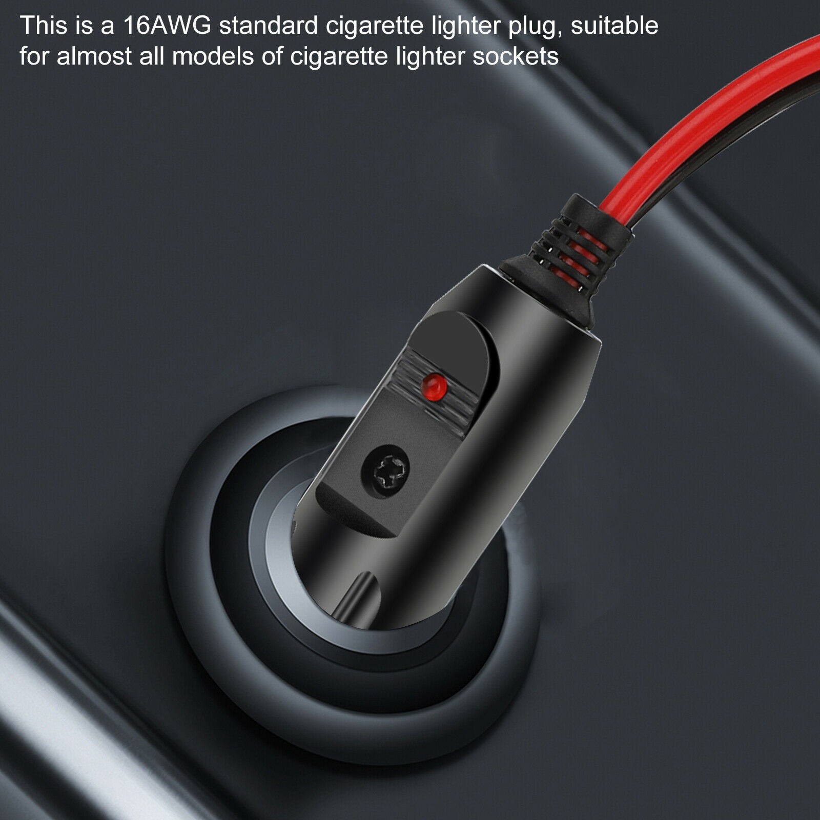 2 Pack Replacement 12V Fused LED Light Cigarette Lighter Male Plug with Leads