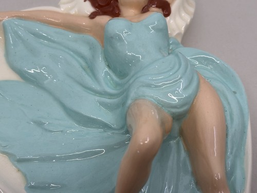 Vintage 1965 Pinup Girl Schmuck Schale Aschenbecher Holland Form von MDW blaues Kleid - Bild 8 von 14