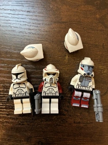 LEGO Clone Wars Lot 3 Figures 2 Helmets: Arc Troopers, Arf Troopers Helmets RARE