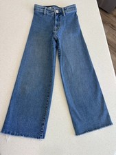 Zara Girls Wide-Leg Raw Hem Jeans Size 9