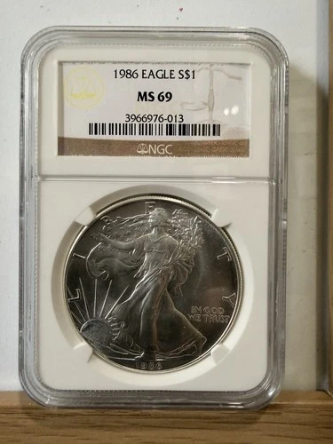 1986 American Silver Eagle NGC MS69 Key Date First Year ASE 1oz .999
