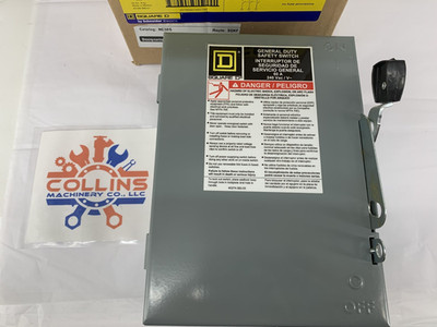 Square D DU322 60A 3P 3W 240VAC Non-Fusible General Duty Safety Switch NEMA 1